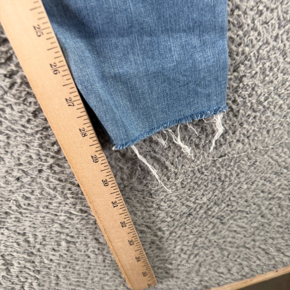 Frame Jeans Womens 32x29 Blue Cotton Denim Skinny Faded Raw-Hem Stretch USA - Picture 9 of 10